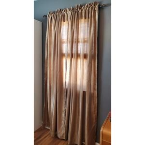 Six Elegant Gold Curtain Panels ‐ 54" x 84"